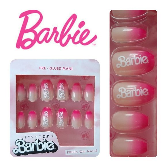 BARBIE Women's Press-On Nails OMBRE False Nails Skinny Dip 24 Nails Pink - Picture 4 of 7